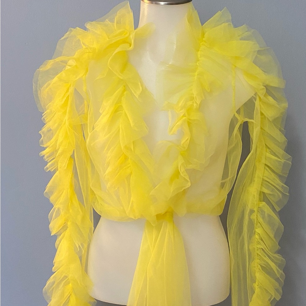 Yellow Ruffle Truffle Top